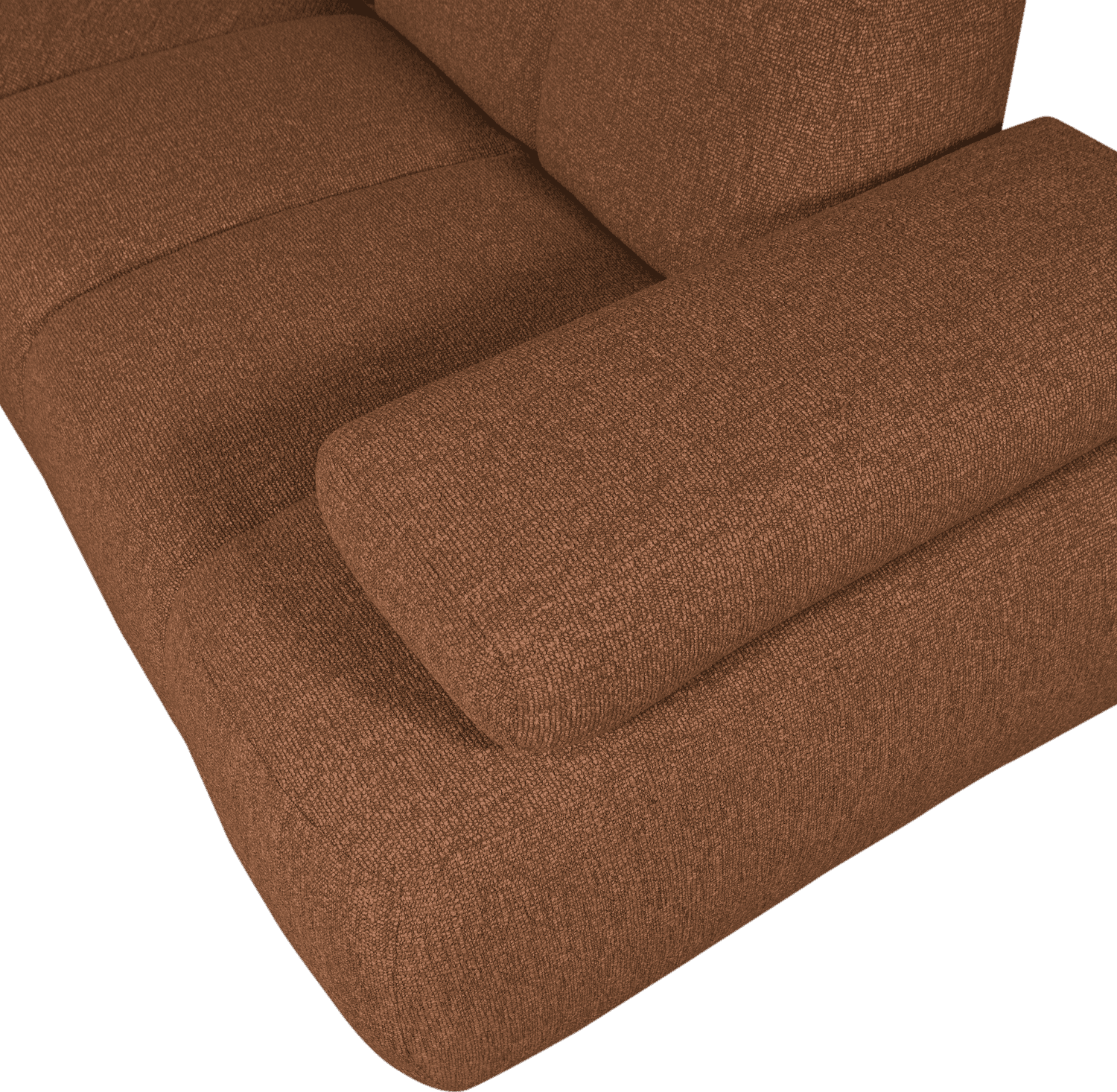WOOOD Mojo hoekbank rechts boucle roestbruin melange Roestbruin melange Hoekbank