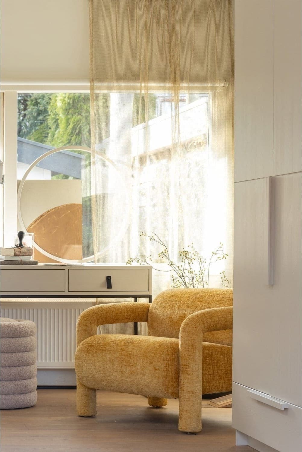 WOOOD Pure 3-deurs hang/legkast - splitdeur grenen dust Paars Linnenkast