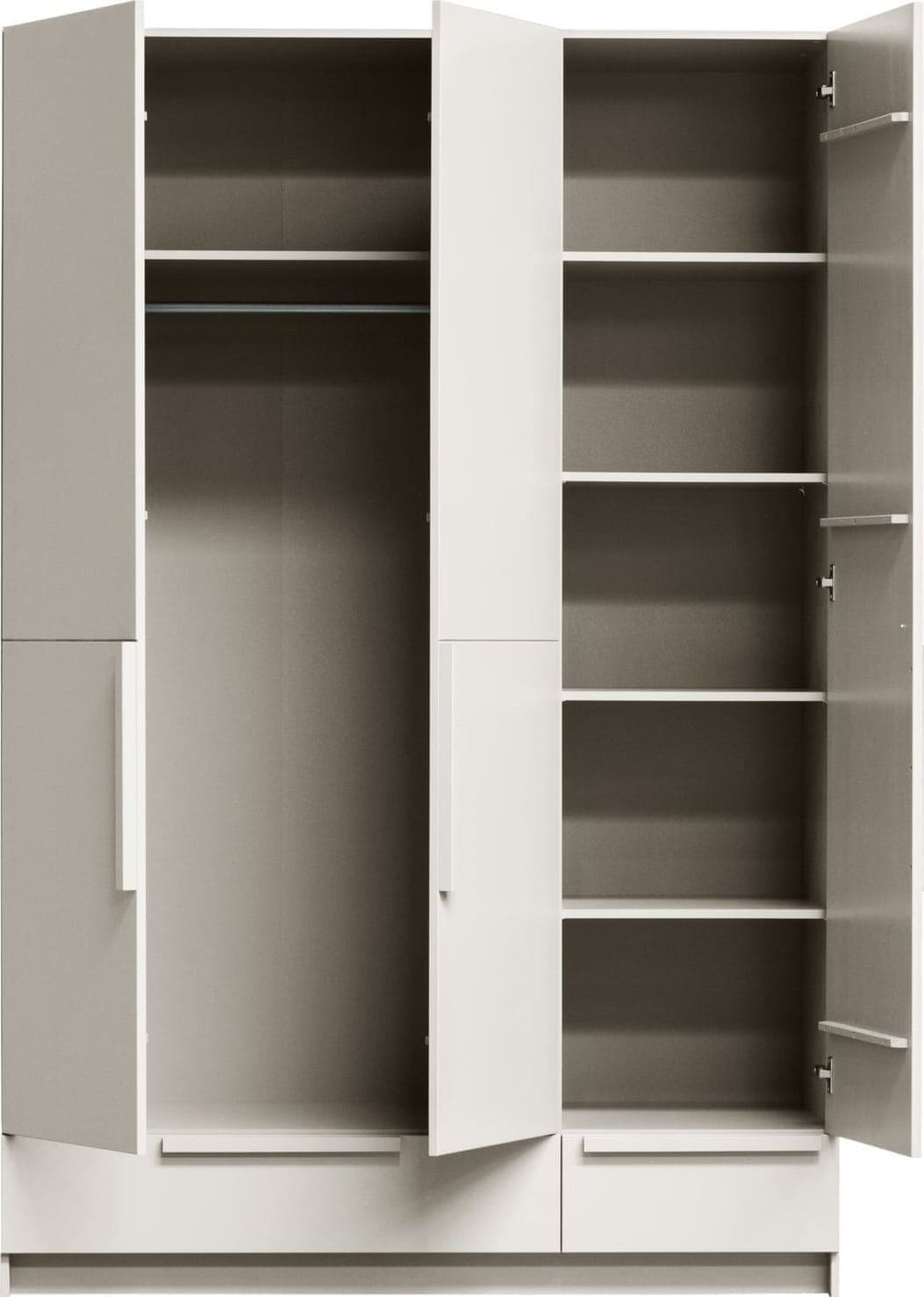 WOOOD Pure 3-deurs hang/legkast - splitdeur grenen dust Paars Linnenkast