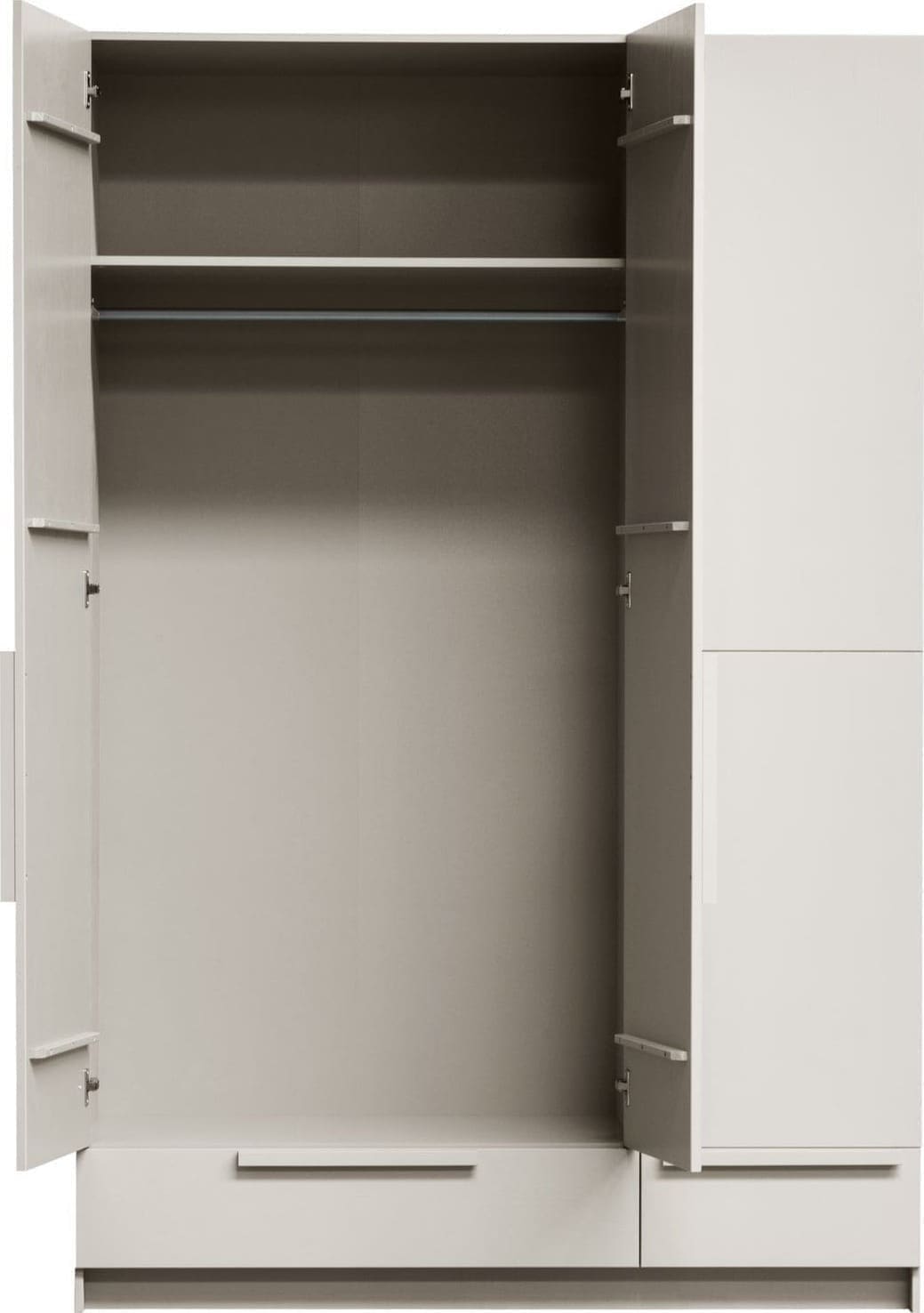 WOOOD Pure 3-deurs hang/legkast - splitdeur grenen dust Paars Linnenkast