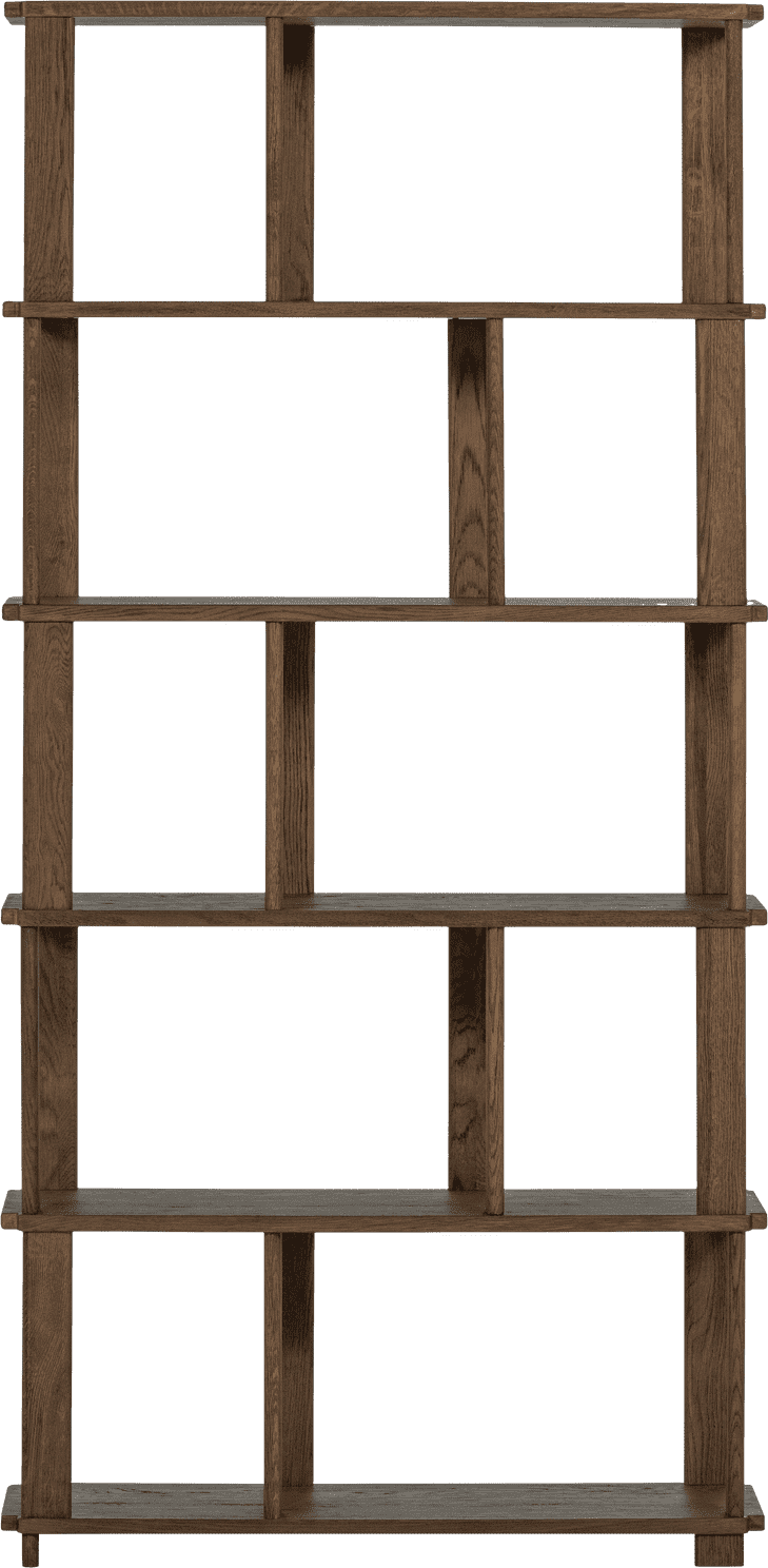 WOOOD Riss boekenkast eikenhout naturel 186x90cm Naturel Boekenkast|Kast