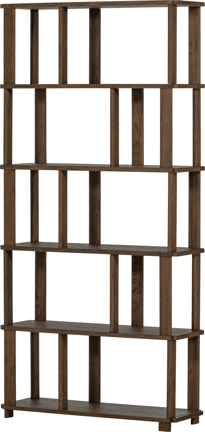 WOOOD Riss boekenkast eikenhout naturel 186x90cm Naturel Boekenkast|Kast