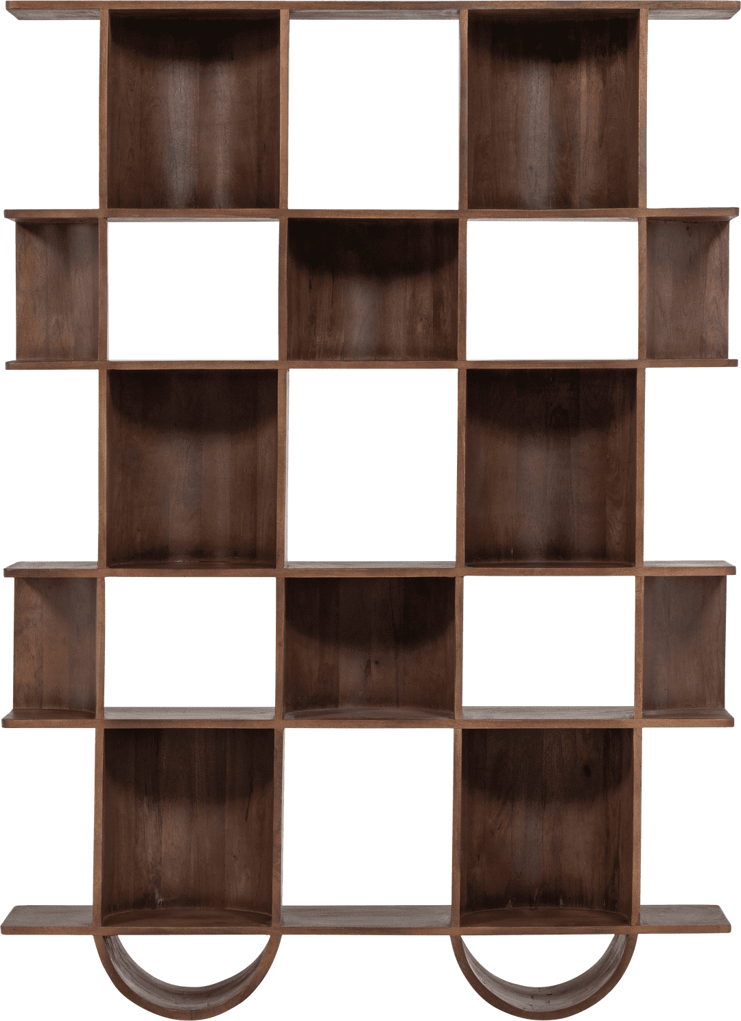 WOOOD Sinne boekenkast hout walnoot 180x130cm Naturel Boekenkast|Kast
