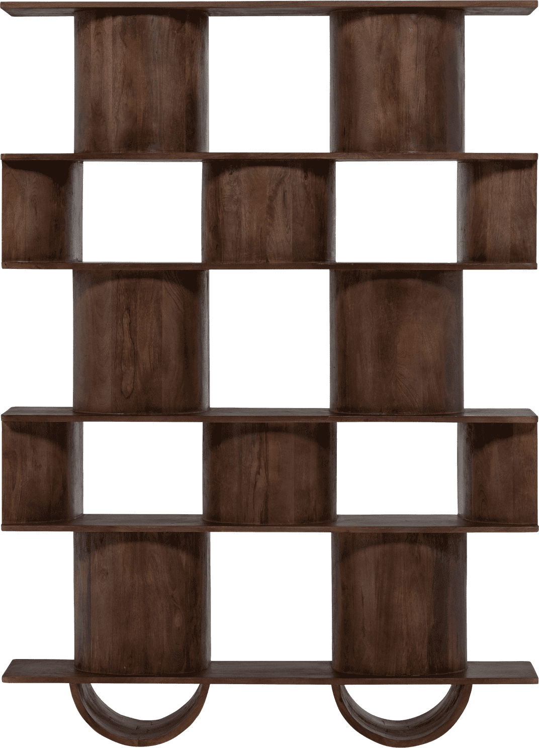 WOOOD Sinne boekenkast hout walnoot 180x130cm Naturel Boekenkast|Kast