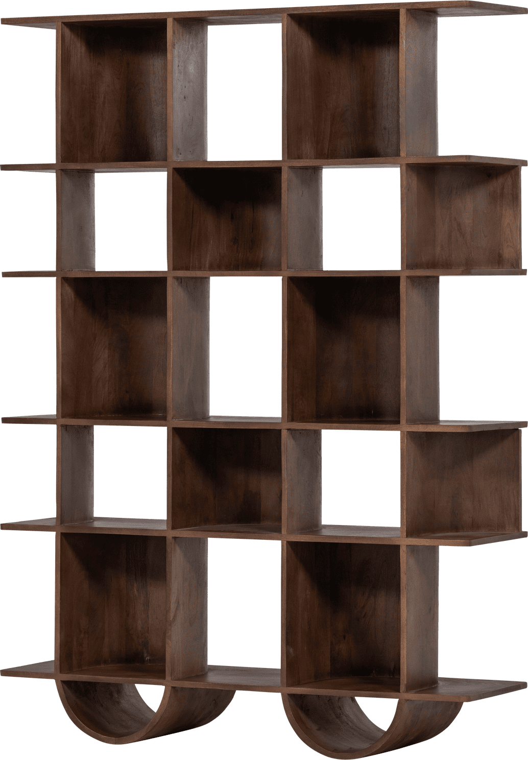 WOOOD Sinne boekenkast hout walnoot 180x130cm Naturel Boekenkast|Kast