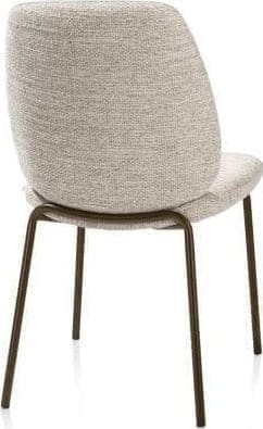 Xooon Fae eetkamerstoel - 4-pootjes steelbrown - stof Bellini - creme Beige|Wit Eetkamerstoel