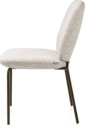 Xooon Fae eetkamerstoel - 4-pootjes steelbrown - stof Bellini - creme Beige|Wit Eetkamerstoel