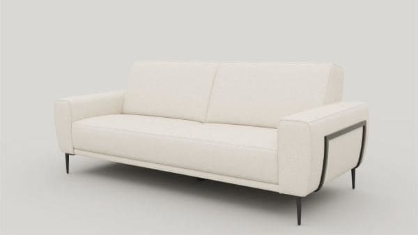 Xooon Puglia 3-zitsbank - arm b - poot 17 cm. + design-frame + pocket - vada Beige|Wit Bank