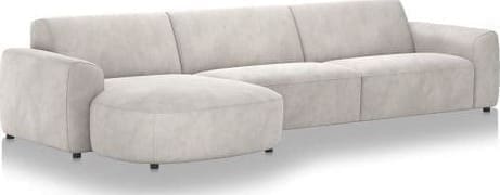 Xooon Tineo loungebank links - kiezel Grijs|Wit Bank