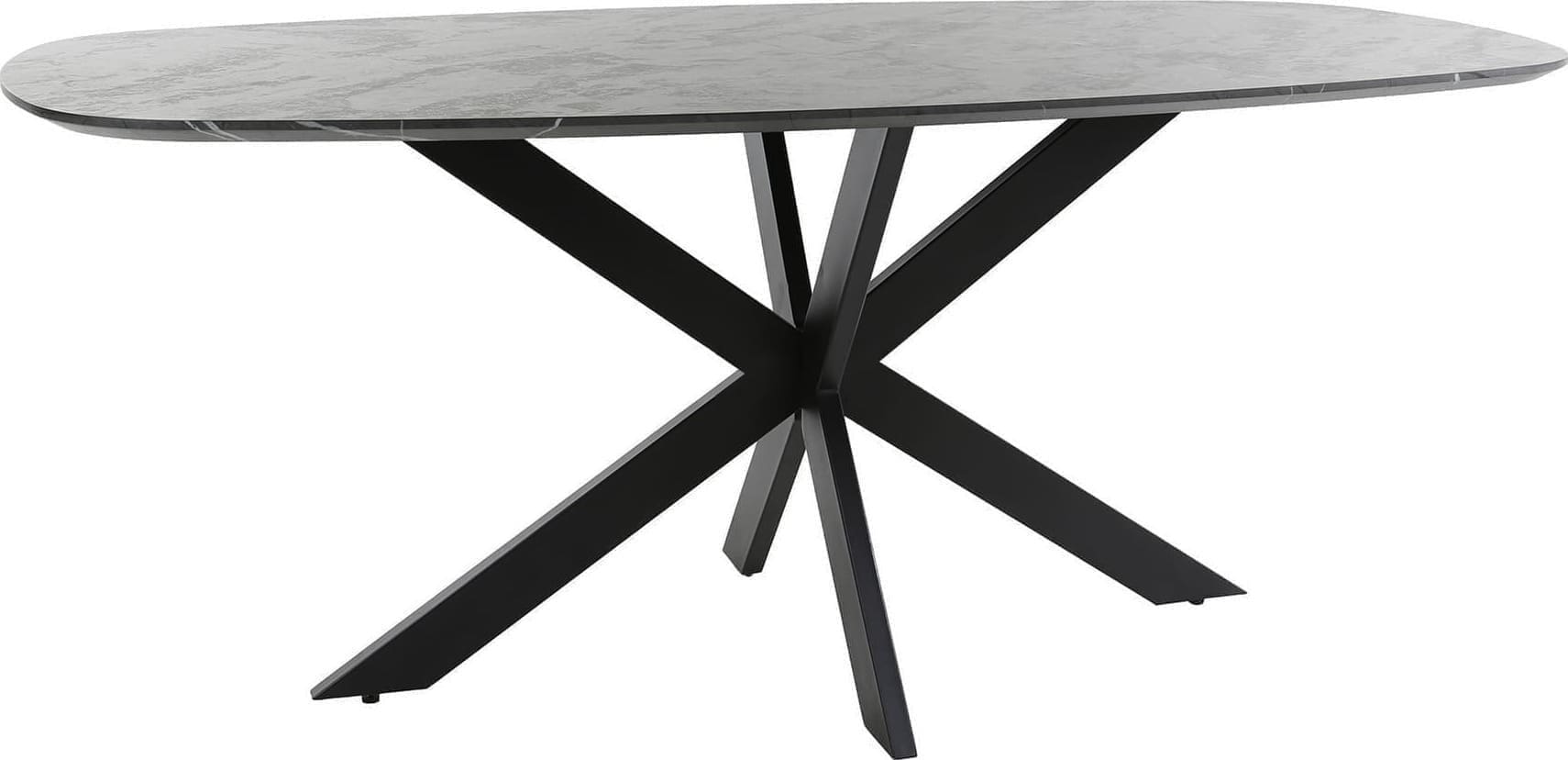 Eetkamertafel 180 Deens Ovaal - 3d Melamine Graphite Bullcraft Eettafel 5647/64