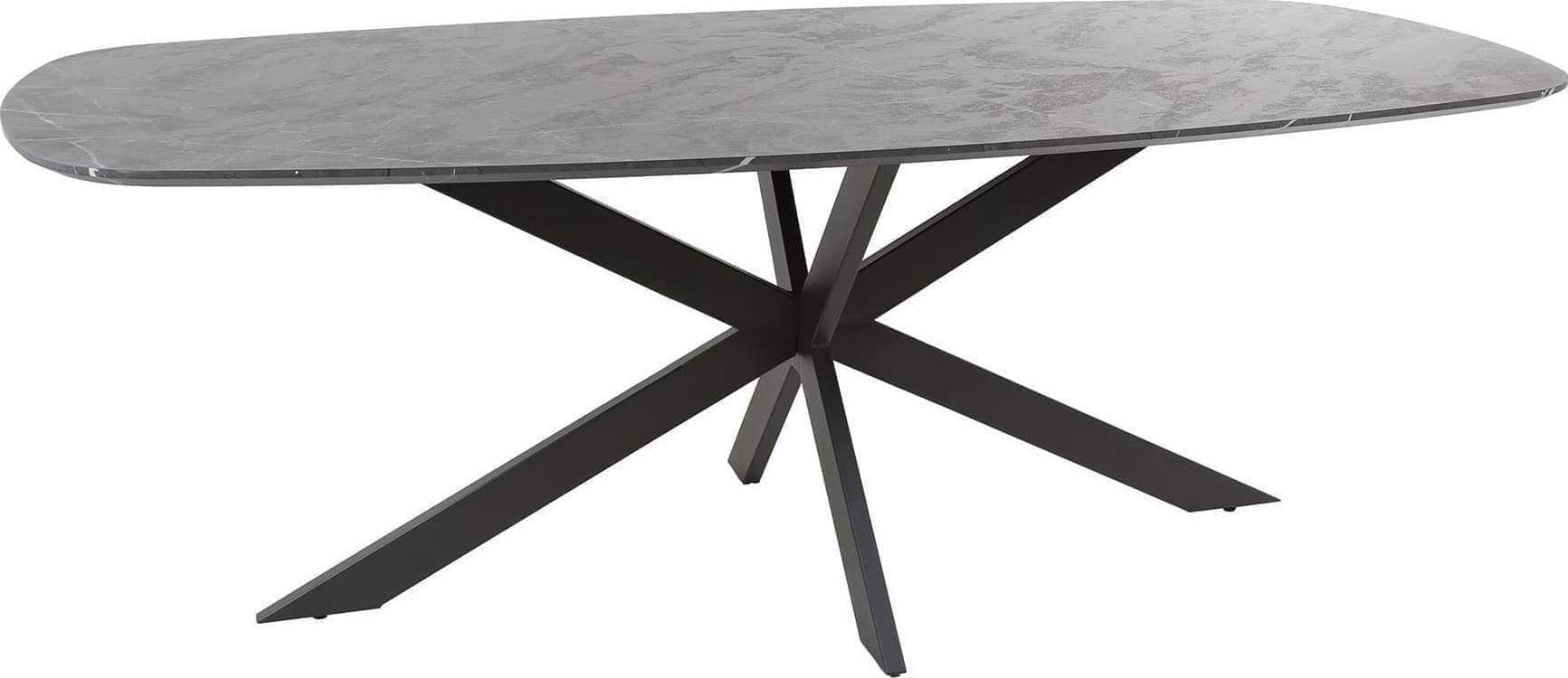 Eetkamertafel 215 Deens Ovaal - 3d Melamine Graphite Bullcraft Eettafel 5649/64
