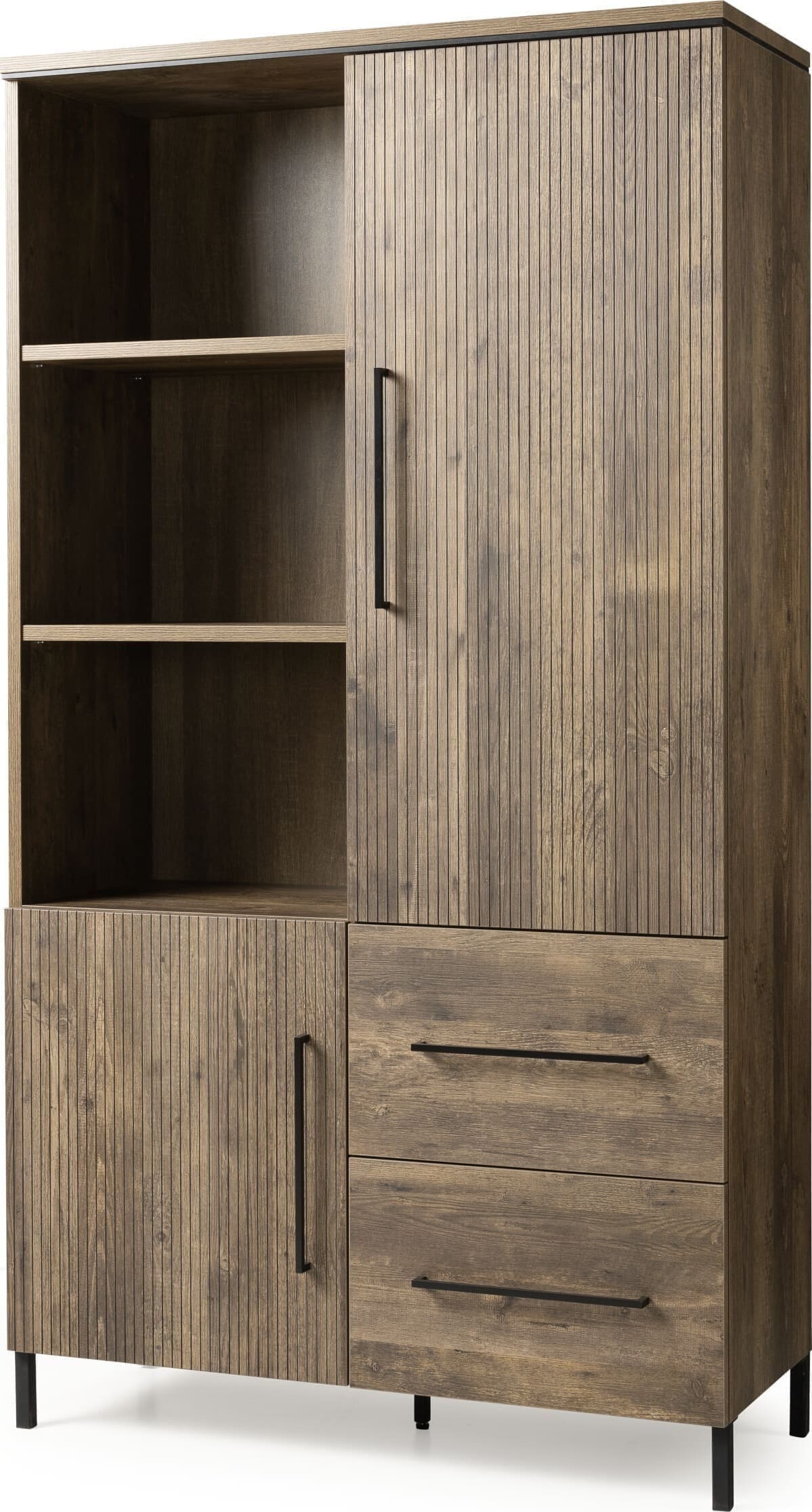 Feelings Wonen meubelen Napoli bergkast 2D+2L+3OV Naturel Bergkast