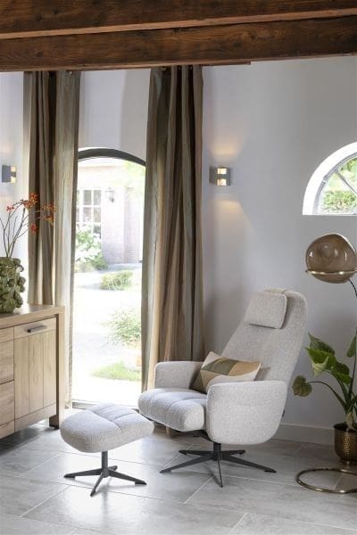 Henders & Hazel Torino relaxfauteuil incl. poef - grafiet frame Fauteuil
