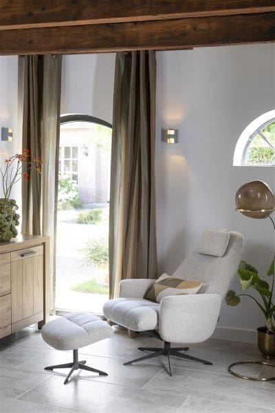 Henders & Hazel Torino relaxfauteuil incl. poef - grafiet frame Fauteuil