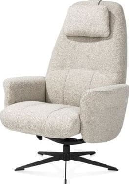 Henders & Hazel Torino relaxfauteuil incl. poef - grafiet frame - stof Cloudy - beige Beige Fauteuil