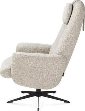 Henders & Hazel Torino relaxfauteuil incl. poef - grafiet frame - stof Cloudy - beige Beige Fauteuil