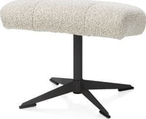 Henders & Hazel Torino relaxfauteuil incl. poef - grafiet frame - stof Cloudy - beige Beige Fauteuil