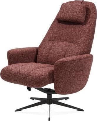 Henders & Hazel Torino relaxfauteuil incl. poef - grafiet frame - stof Cloudy - koper Koper Fauteuil