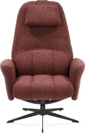 Henders & Hazel Torino relaxfauteuil incl. poef - grafiet frame - stof Cloudy - koper Koper Fauteuil