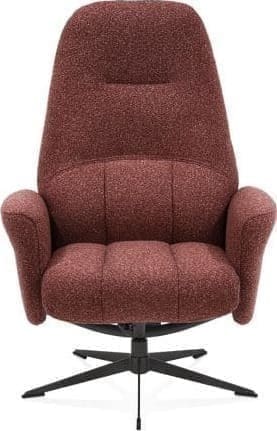 Henders & Hazel Torino relaxfauteuil incl. poef - grafiet frame - stof Cloudy - koper Koper Fauteuil