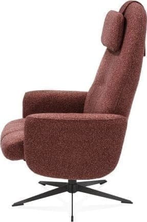 Henders & Hazel Torino relaxfauteuil incl. poef - grafiet frame - stof Cloudy - koper Koper Fauteuil