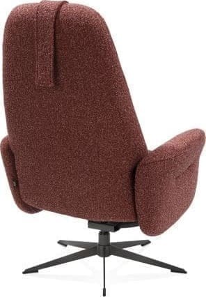 Henders & Hazel Torino relaxfauteuil incl. poef - grafiet frame - stof Cloudy - koper Koper Fauteuil