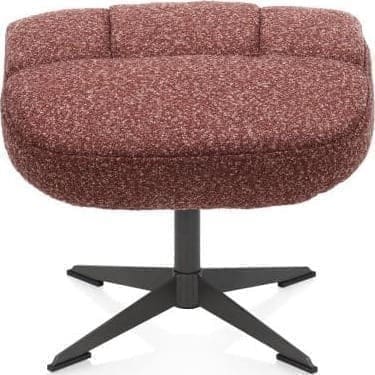 Henders & Hazel Torino relaxfauteuil incl. poef - grafiet frame - stof Cloudy - koper Koper Fauteuil