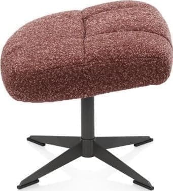 Henders & Hazel Torino relaxfauteuil incl. poef - grafiet frame - stof Cloudy - koper Koper Fauteuil