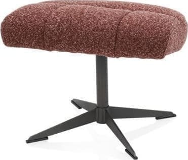 Henders & Hazel Torino relaxfauteuil incl. poef - grafiet frame - stof Cloudy - koper Koper Fauteuil