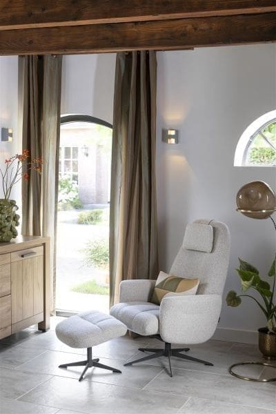 Henders & Hazel Torino relaxfauteuil incl. poef - silk grey Fauteuil