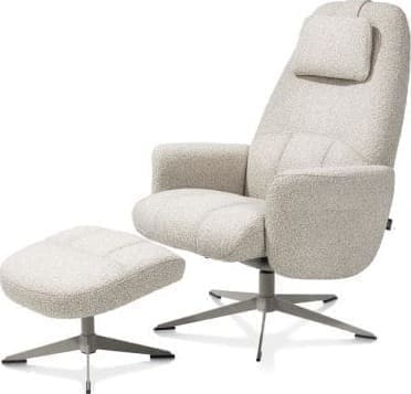 Henders & Hazel Torino relaxfauteuil incl. poef - silk grey Fauteuil