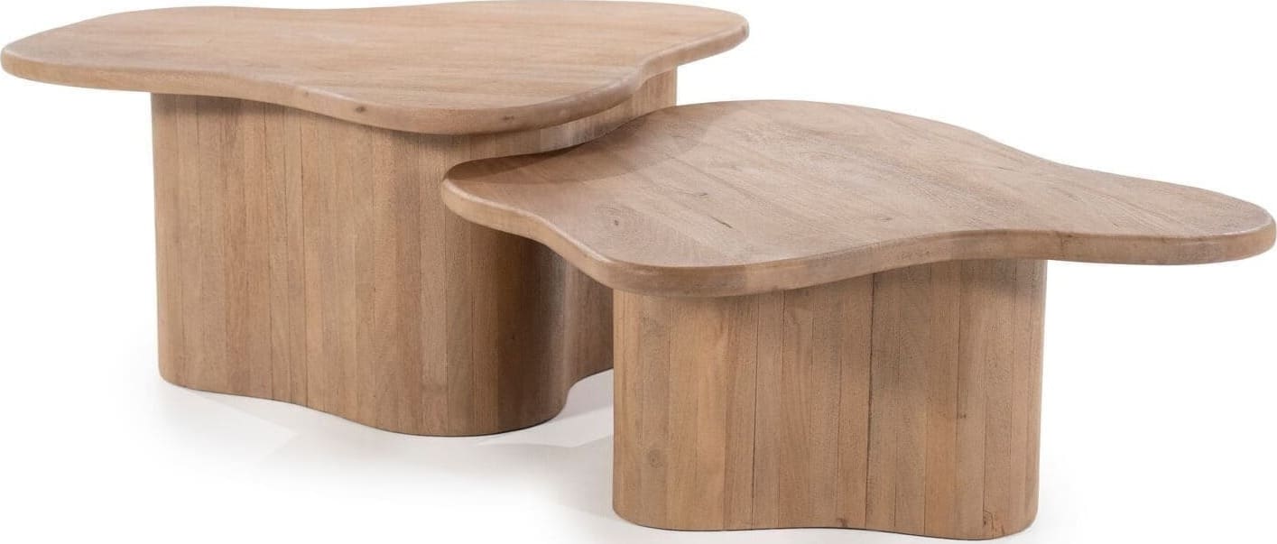 INHOUSE Salontafelset Fall mangohout naturel Bruin|Naturel Salontafel