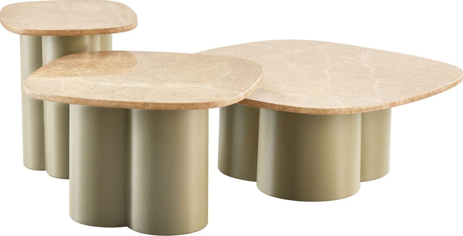INHOUSE Salontafelset Quaranta marmer beige Beige Salontafel
