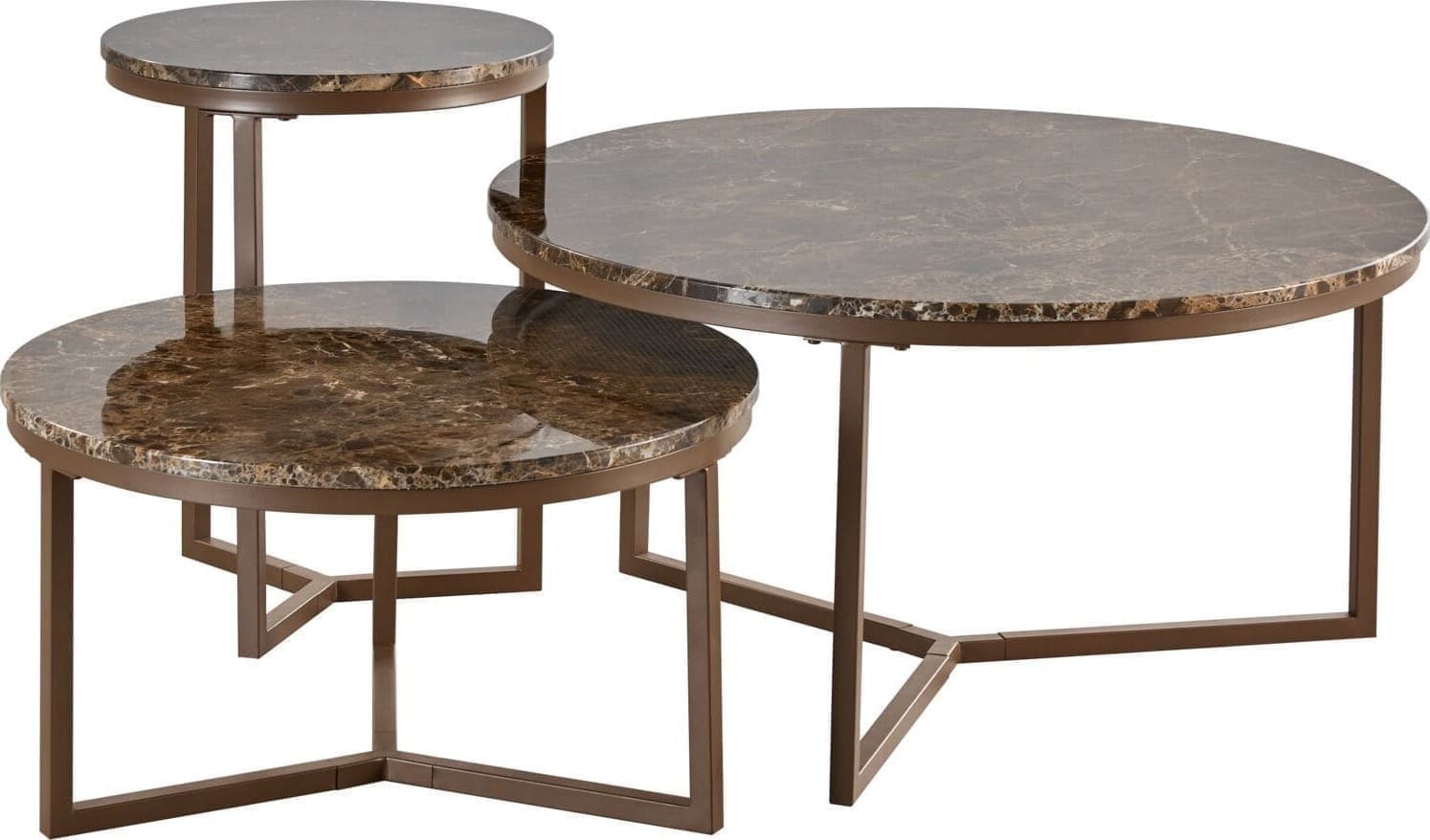 INHOUSE Salontafelset Rondala marmer bruin Bruin Salontafel