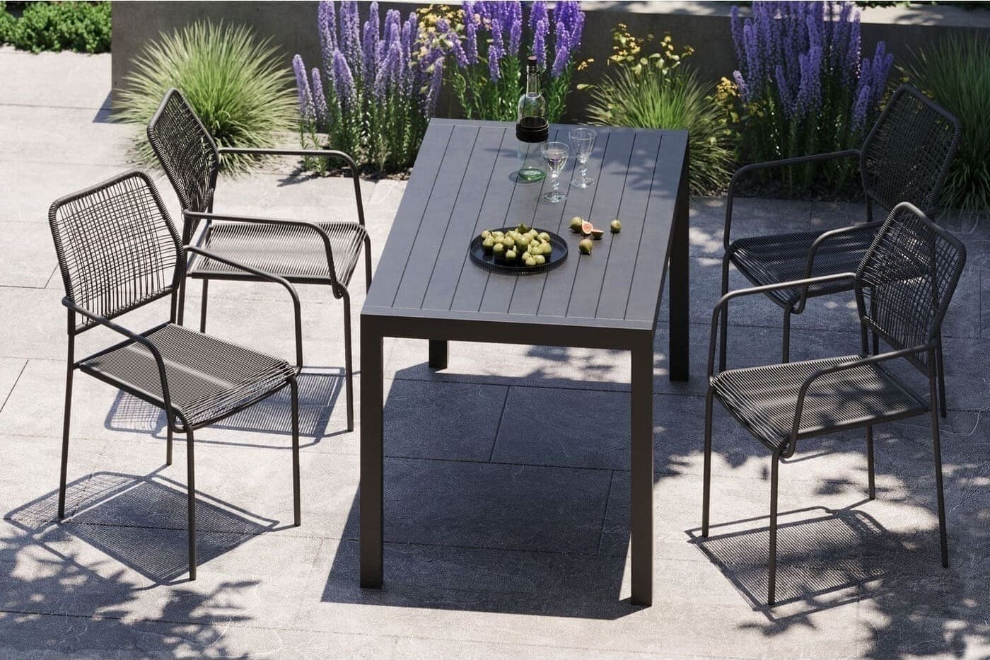 Eetkamerstoel Madagascar Black 4/Set Kare Design Eetkamerstoel 40435