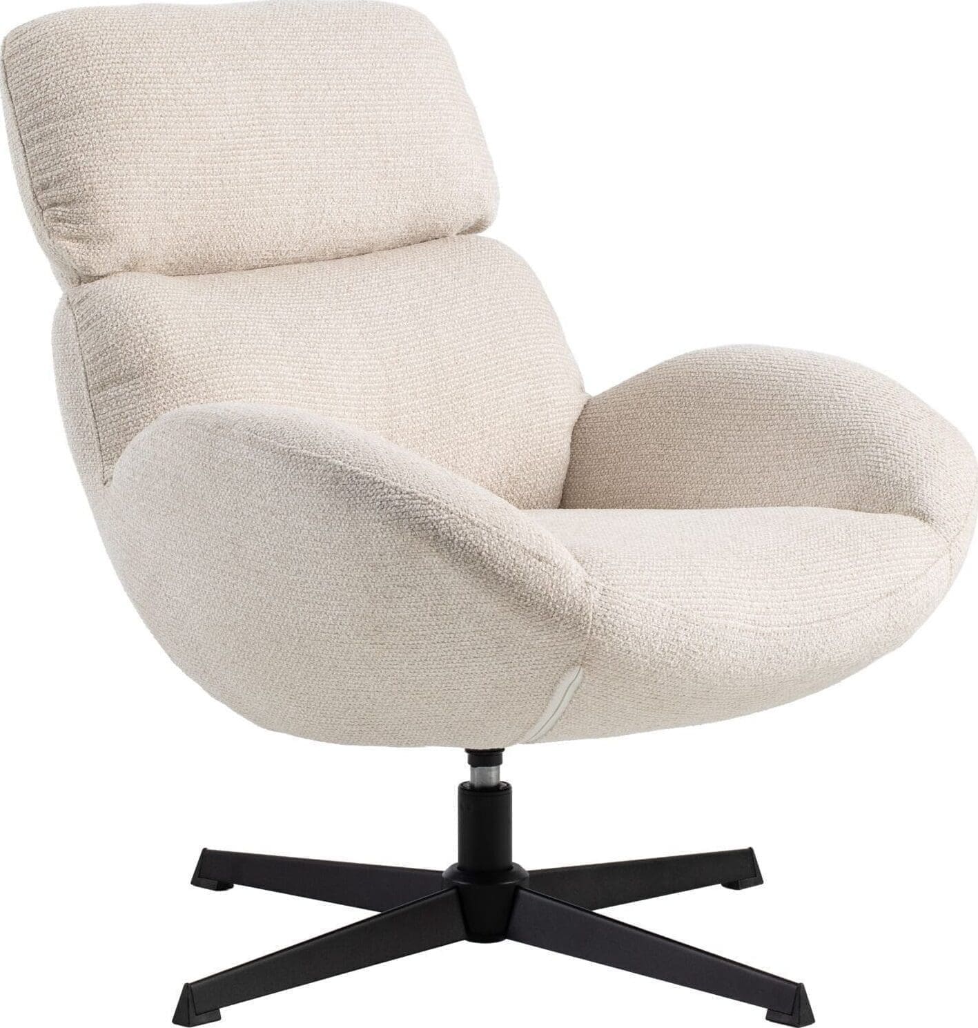 Profijt Meubel Draaifauteuil Bolands beige Beige|Wit Draaifauteuil