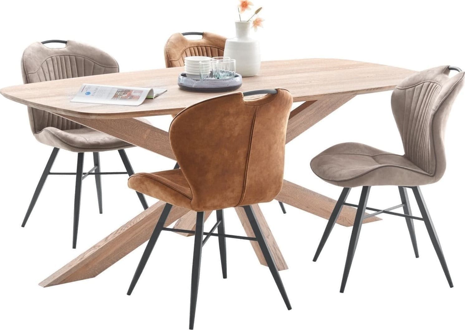 Profijt Meubel Eettafel Walden eikenhout 160x100 cm Deens ovaal Bruin Eettafel
