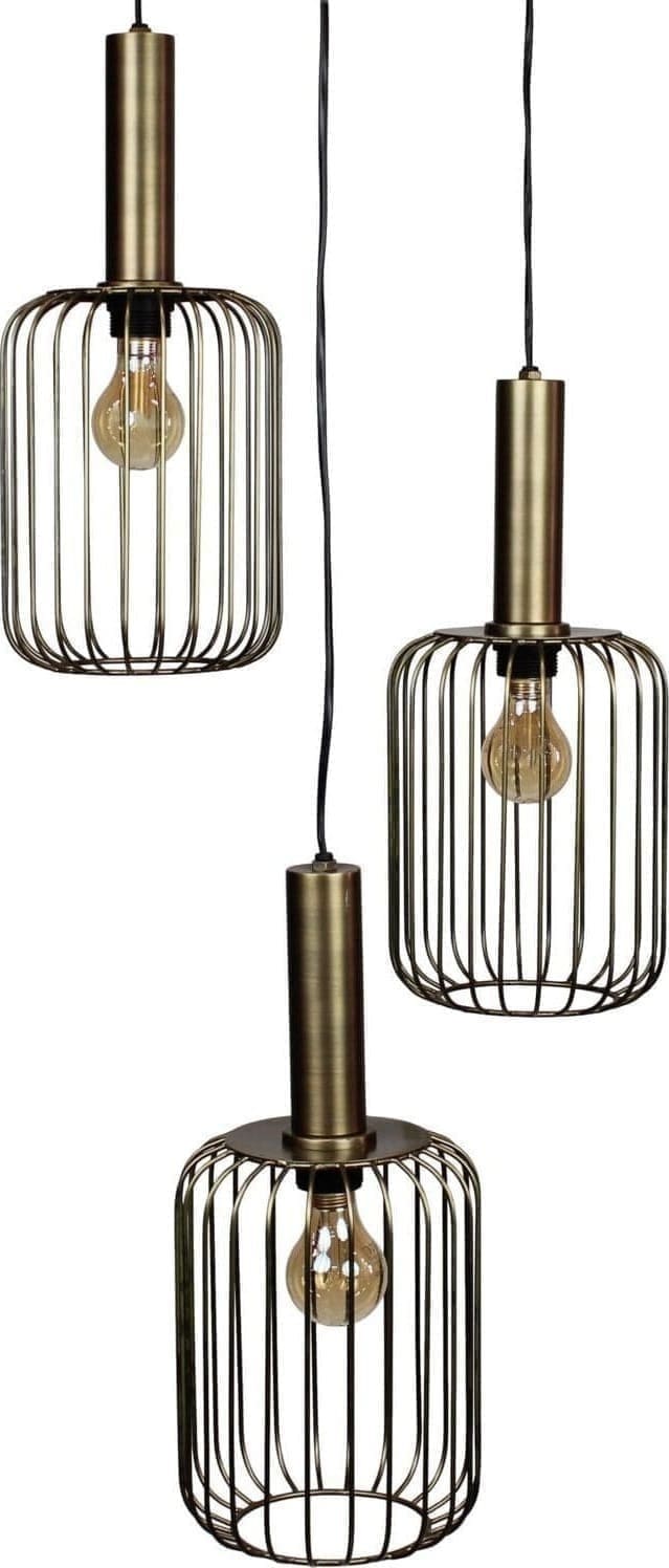 Profijt Meubel Hanglamp Bincerro brons metaal 3-lichts cluster Brons Hanglamp