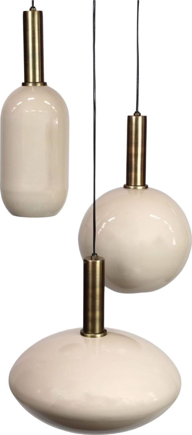 Profijt Meubel Hanglamp Bincerro metaal taupe 3-lichts cluster Taupe Hanglamp
