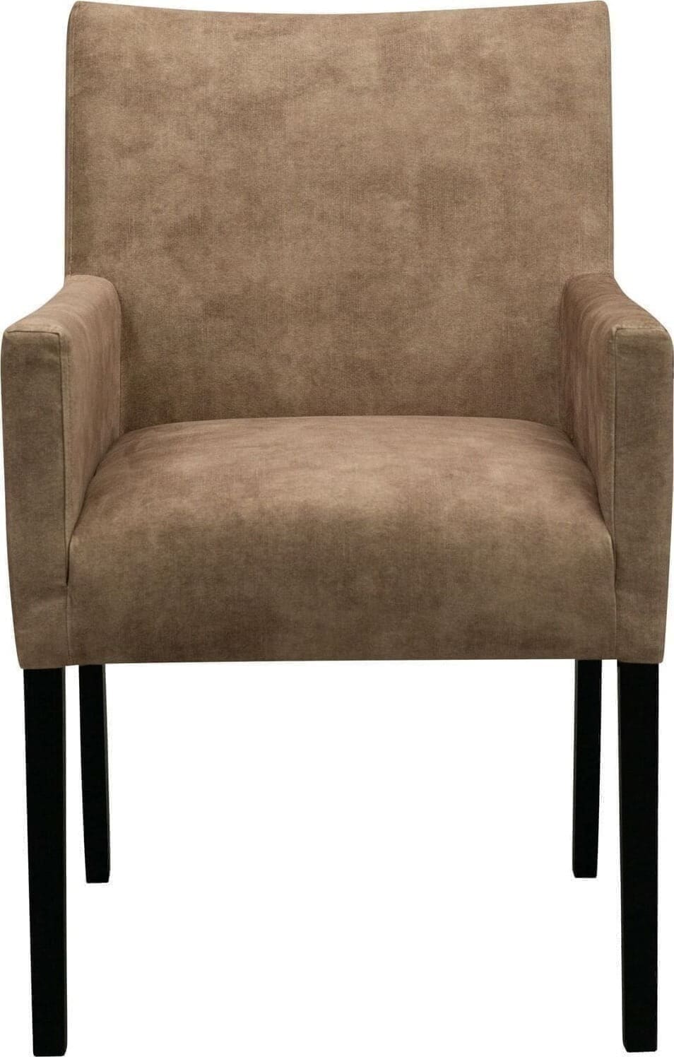 Pronto Wonen Eetkamerstoel met armleuning Avanza velvet beige Beige|Wit Eetkamerstoel