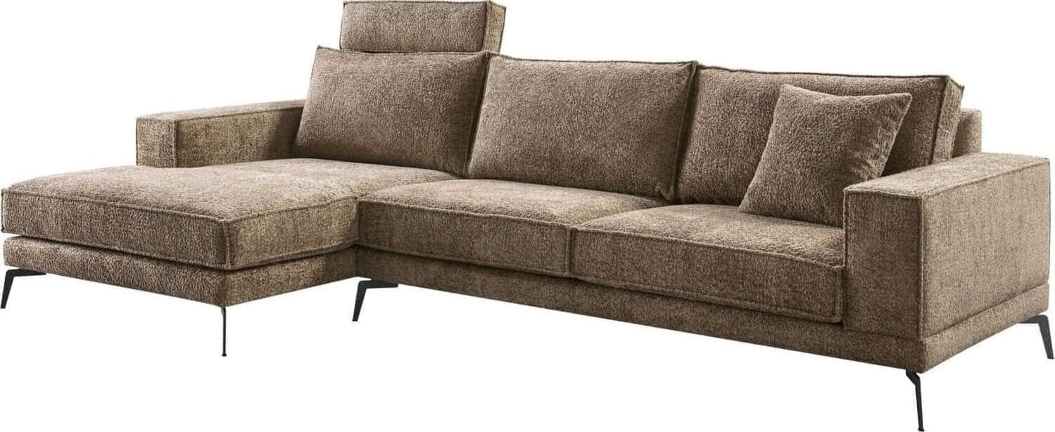 Pronto Wonen Hoekbank links Andelo bruin premium comfort Bruin Bank