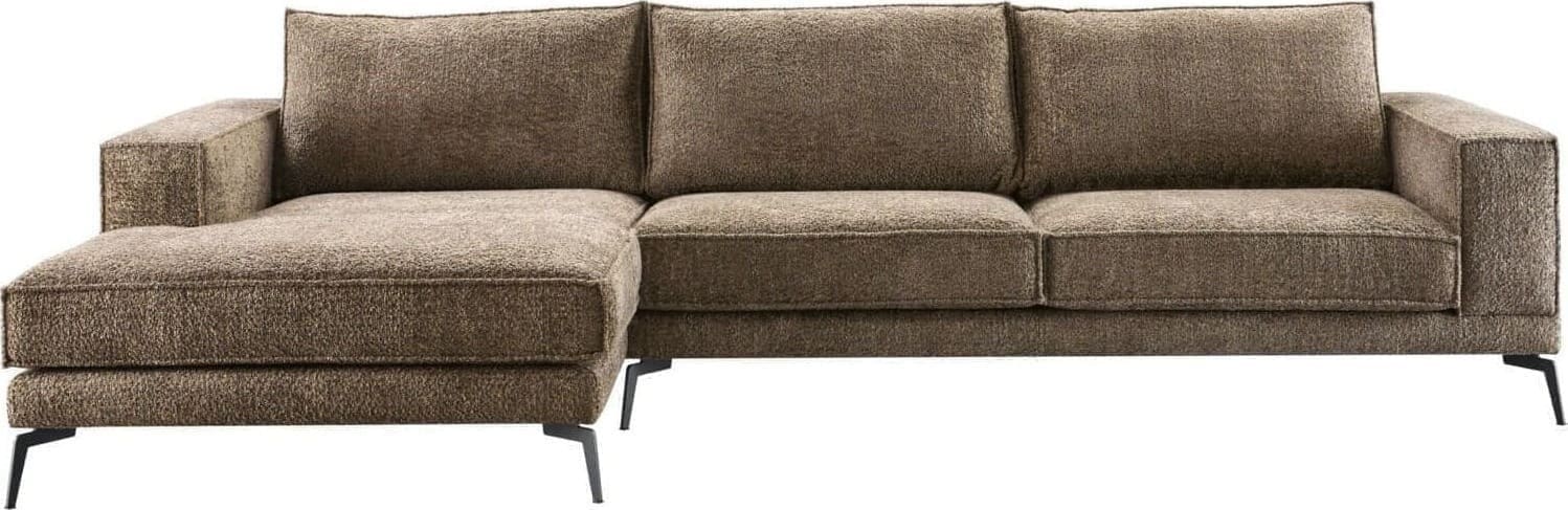 Pronto Wonen Hoekbank links Andelo bruin premium comfort Bruin Bank