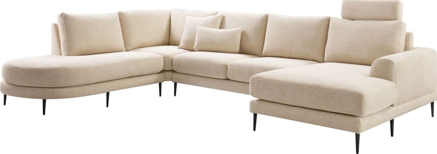 Pronto Wonen Hoekbank links Aziri ecru supreme comfort Beige|Wit Bank