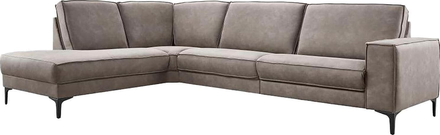 Pronto Wonen Hoekbank links Barrio bruin basic comfort Bruin Bank