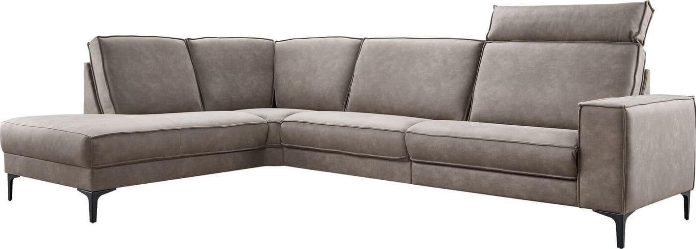 Pronto Wonen Hoekbank links Barrio bruin relaxfunctie excellent comfort Bruin Bank