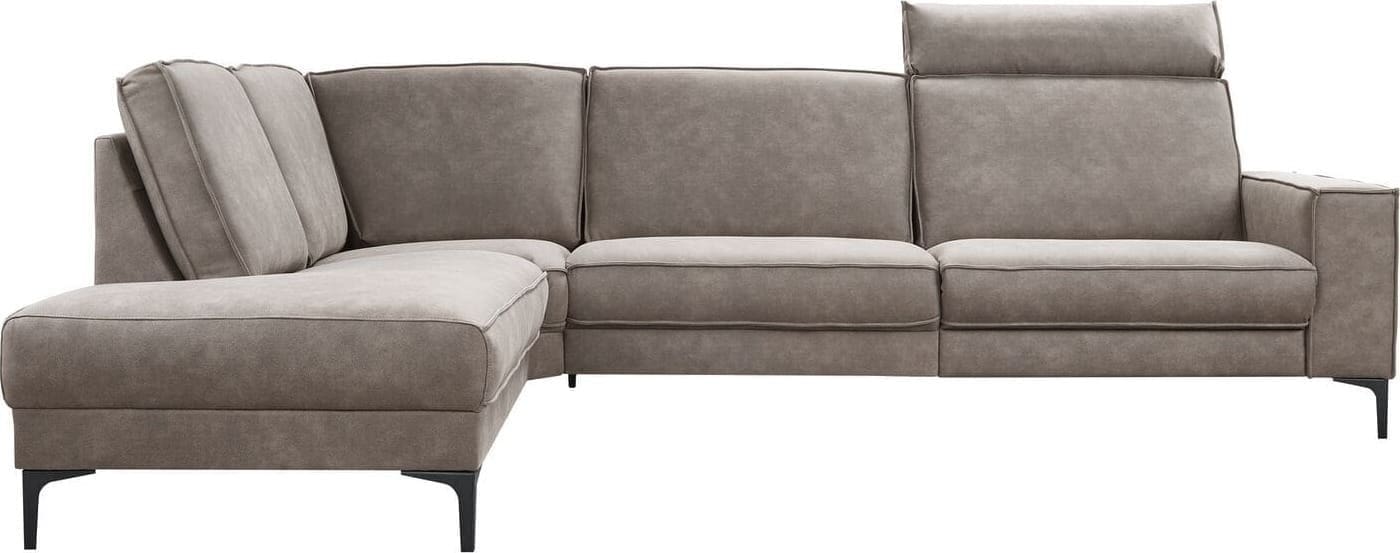 Pronto Wonen Hoekbank links Barrio bruin relaxfunctie excellent comfort Bruin Bank