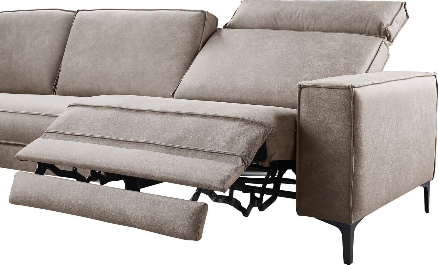 Pronto Wonen Hoekbank links Barrio bruin relaxfunctie excellent comfort Bruin Bank