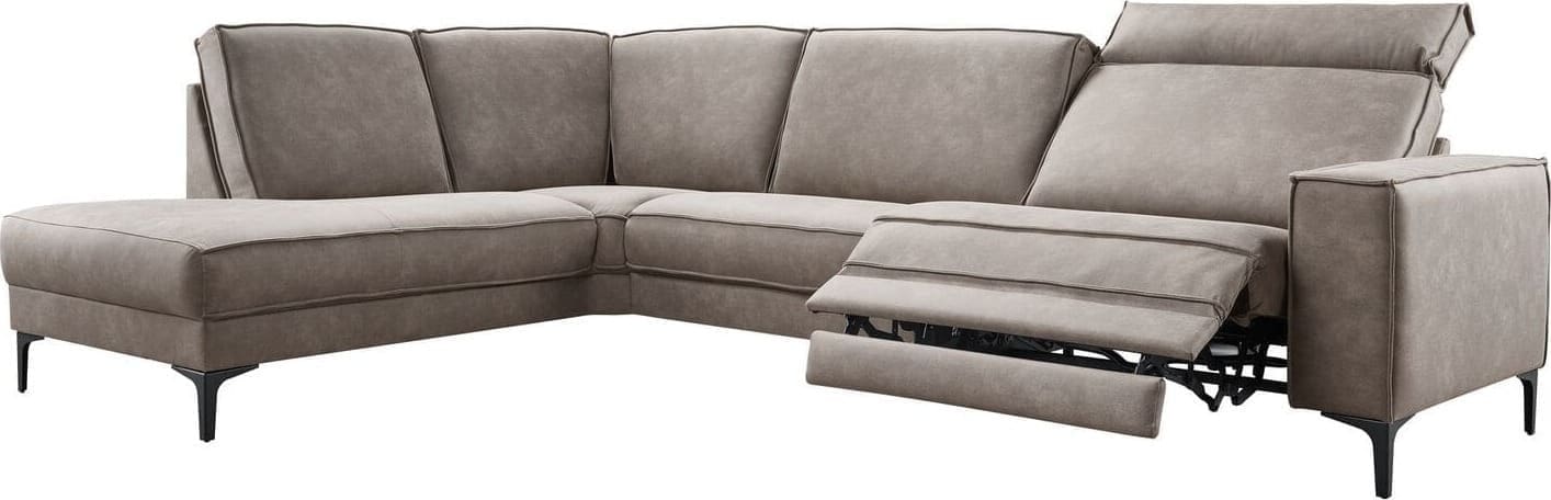 Pronto Wonen Hoekbank links Barrio bruin relaxfunctie excellent comfort Bruin Bank