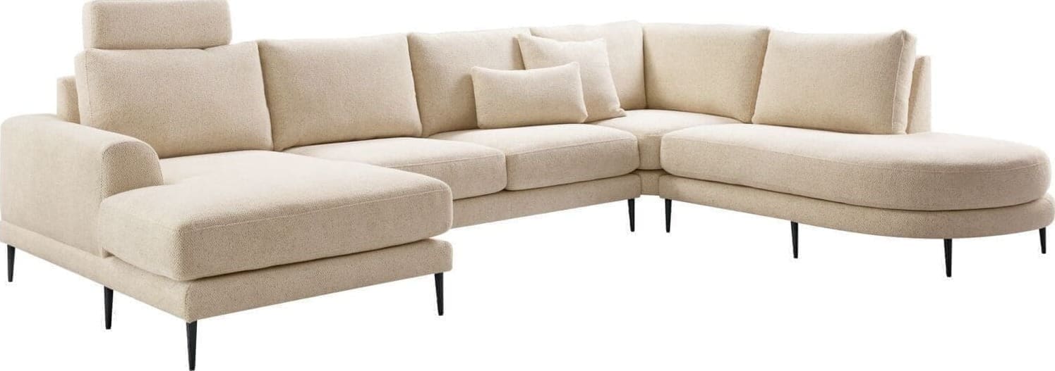 Pronto Wonen Hoekbank rechts Aziri ecru supreme comfort Beige|Wit Bank