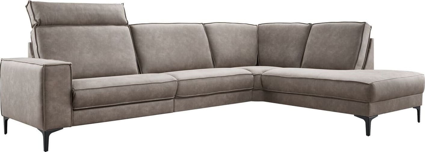 Pronto Wonen Hoekbank rechts Barrio bruin relaxfunctie excellent comfort Bruin Bank
